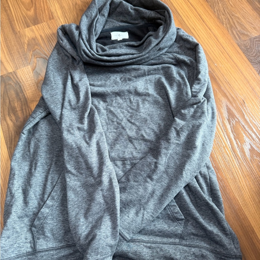 Lou & Grey Heather Gray Cowl Neck Hoodie